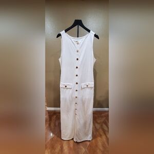 Chic White Button-Down Midi Dress